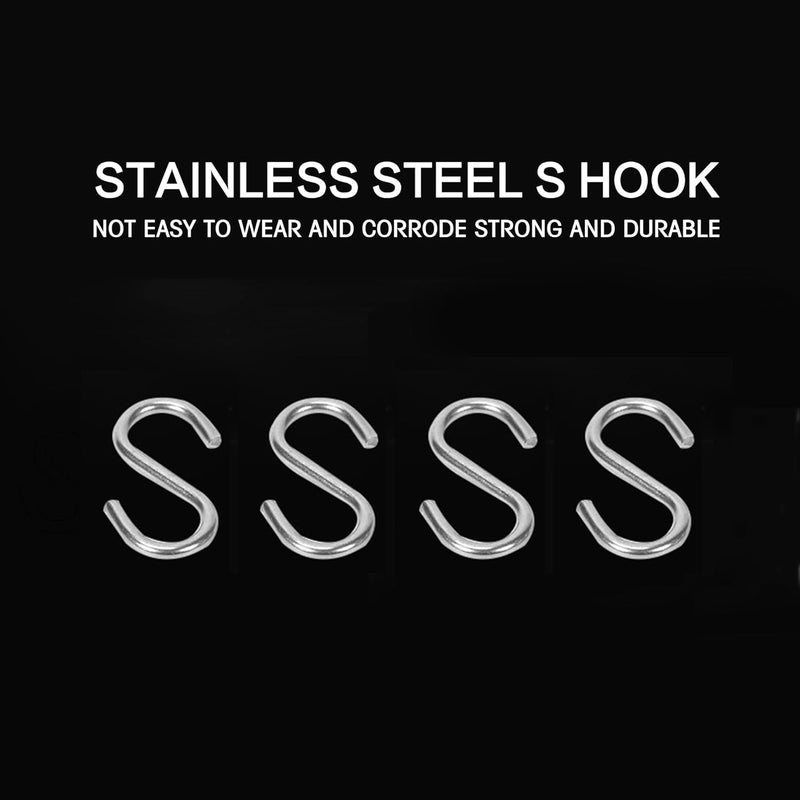UPUPMOON 24 pcs. 304 Stainless Steel 1.5 in. S Hooks Chain Hardware for Hanging Products or Items, 88 lb. Capacity - Image 4